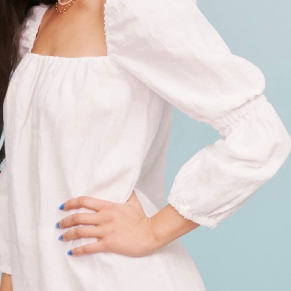 Reformation White Puff Sleeve Mini Dress - Picture 4 of 7